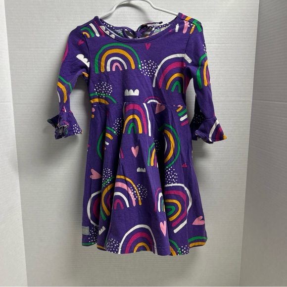 Eleanor Rose Size 4 Little Girls Purple Dress Rainbow Pattern - Picture 1 of 3
